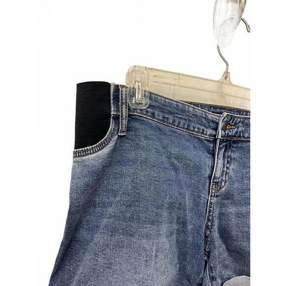 Brand New Isabel Women's Size 4 Maternity Size Expanding Midi Shorts Cuffed Hems - Picture 2 of 10